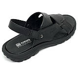 Шкіряні чорні чоловічі сандалі на липучці літо MIDA 15049(3) 40, фото 7