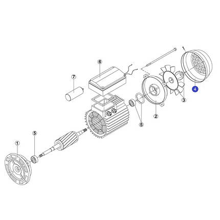 Кожух (кришка) вентилятора насоса RMOT0004.03R (RBM1040.32R) KA/KAP-250-300 (МЕС -80) 7503.A (165 мм), фото 3