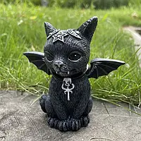 Статуэтка Кот стильный в стиле Хэллоуина, очаровательная фигурка Кота 3D черного цвета