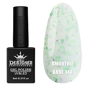Кольорове базове покриття Smoothie base Дизайнер із частинками фольги, 9 мл. 148