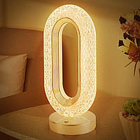 Настольная лампа-ночник 26х10,5см, CRYSTAL TABLE LAMP / Светодиодная лампа светильник с кристаллами