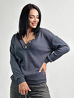 Женский пуловер с v-образным вырезом "Pearl" 50/52, Графит