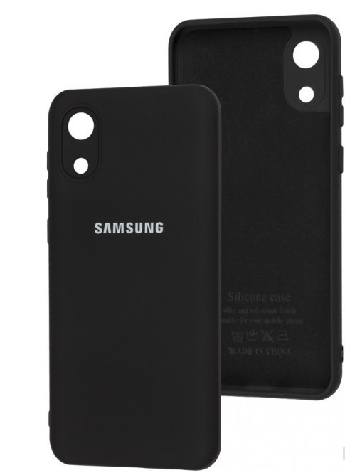 Чохол силіконовий для Samsung A03 Core (A032) Silicone Case Full (Чорний)