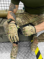Перчатки палые тактические M-PACT мультикам, армейские боевые перчатки манжеты на липучках, штурмовые перчатки