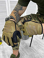 Рукавички тактичні бойові Mechanix m pact койот/Штурмові посилені рукавички для військовослужбовців із сенсором