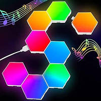 Kimimara Hexagon Lights Gaming 8 шт. RGB светодиодных шестигранных световых панелей