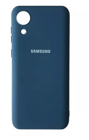 Чохол силіконовий для Samsung A03 Core (A032) Silicone Case Full (Темно-синій)
