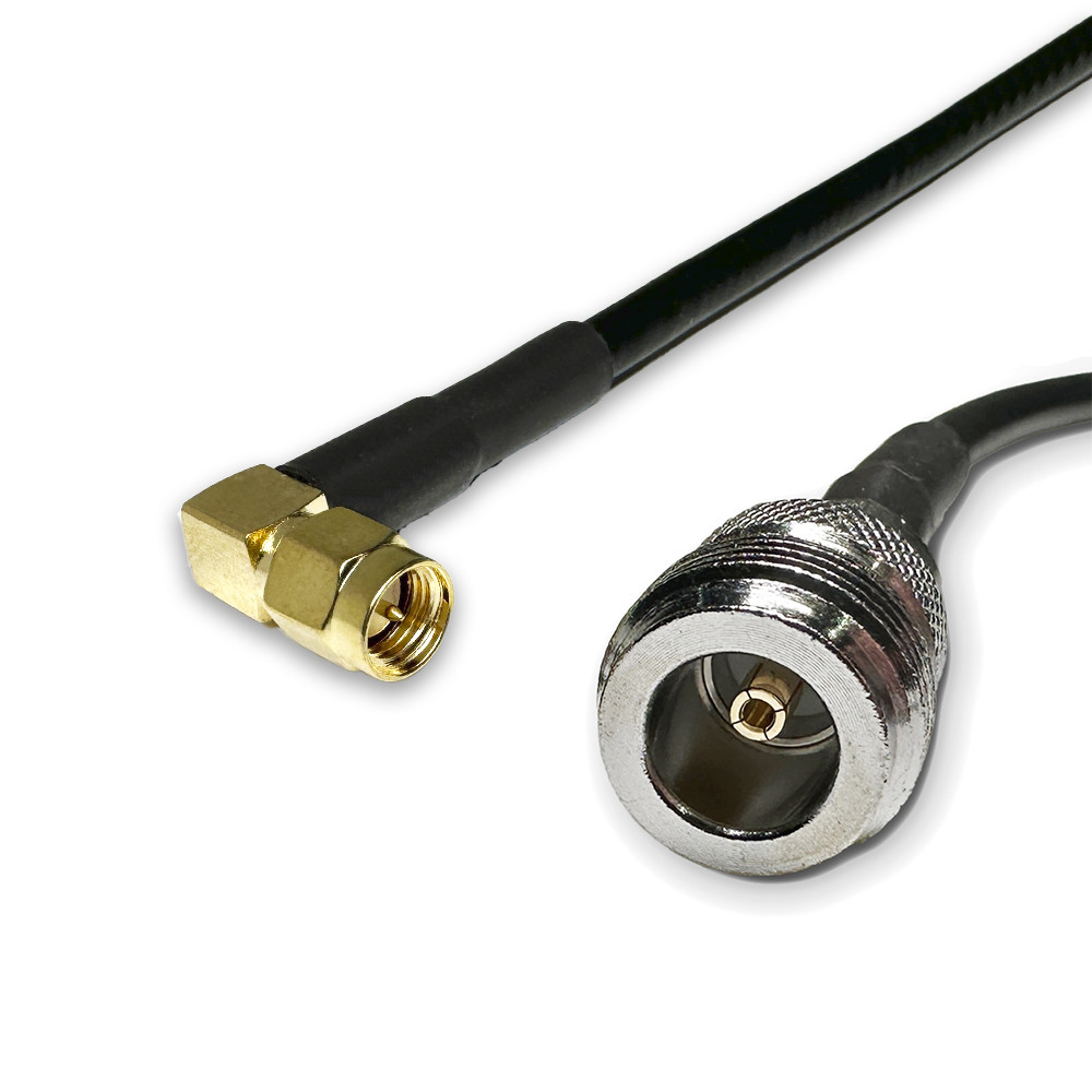 Перехідник N type female - SMA male кутовий RB195 30 см