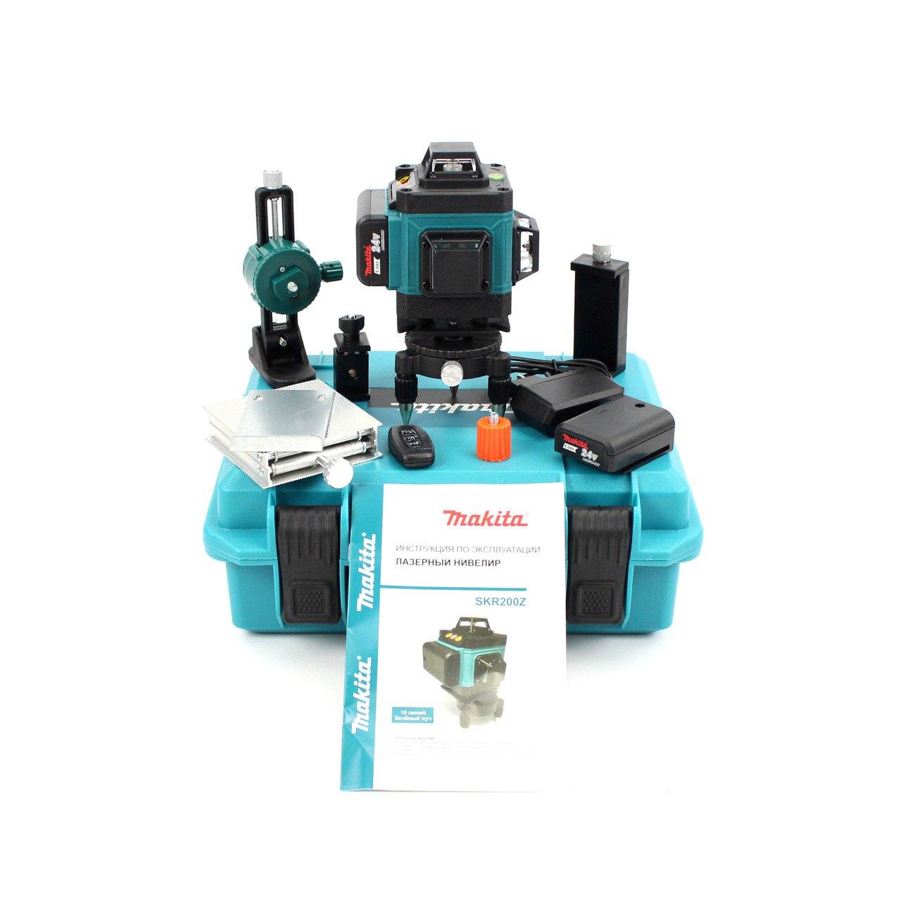 Акумуляторний лазерний нівелір Makita SKR200Z (24V, 5AH), рівень Макіта 4-х діодний