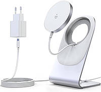 Беспроводная зарядка с поддержкой MagSafe 15W совместима с iPhone 15/14/13/12/11 Pro Max Plus (б\у)