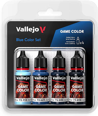 Набір кольорів Blue Color Set (4x18ml). VALLEJO Game Color 72376, фото 1