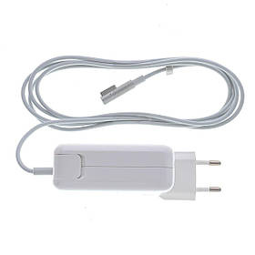 Блок живлення для ноутбука APPLE MagSafe 16.5V, 3.65A, 60W, white, квадратний, з євро-адаптером (A1184, A1330,