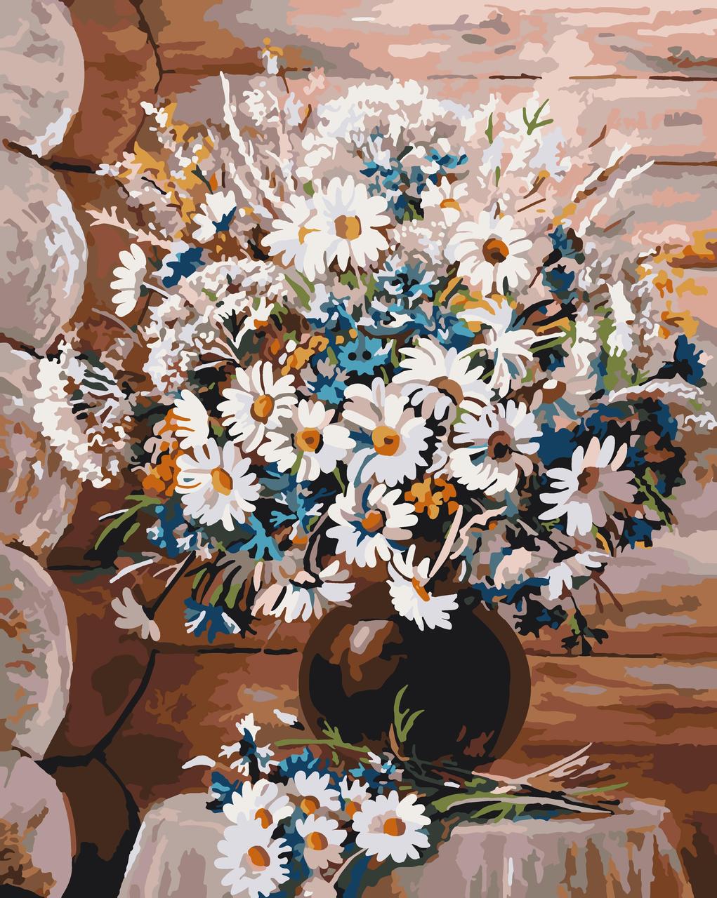 Картина за номерами Польові квіти у вазі 40*50 см Орігамі LW 3020, фото 1