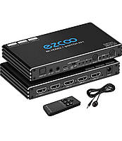 EZCOO 8K HDMI Switch 4 в 1 Переключатель HDMI 8K 4x1 4K 120Hz VRR ARC Atmos SPDIF Audio Extractor