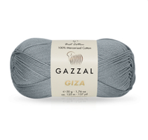 Нитки пряжа для в'язання бавовняна GIZA Гіза № 2454 - синій