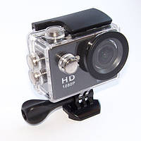 Экшн камера A7 FullHD + аквабокс + Регистратор Полный компект+крепление шлем ЧЕРНАЯ pro