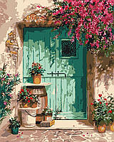 Картина по номерам Дверь в окружении цветов 40*50 см Оригами LW 199