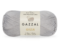 Нитки пряжа для вязания хлопковая GIZA Гиза № 2456 - светло-серый