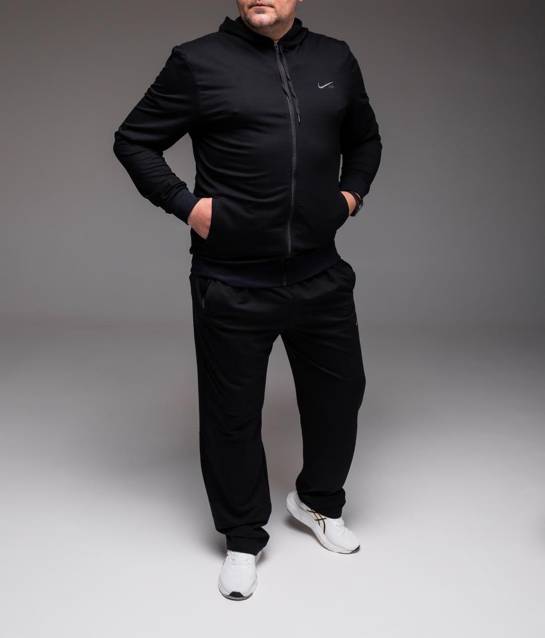 Чоловічий спортивний костюм весняний осінній Nike Найк чорний батал