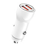 Автомобільний зарядний пристрій з 2 USB роз'ємами та підтримкою швидкої зарядки комплект з кабелем USB TypeC, фото 3