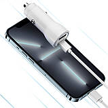 Автомобільний зарядний пристрій з 2 USB роз'ємами та підтримкою швидкої зарядки комплект з кабелем USB TypeC, фото 5