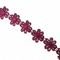 Мереживо макраме 2.5 см колір - бордо