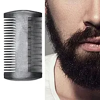 Гребінець дерев'яний кишеньковий чоловічий для бороди + Чохол VZW09 Чорний. Гребінець для вусів, волосся з дерева