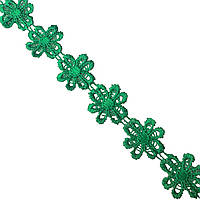 Мереживо макраме 2.5 см колір - зелений