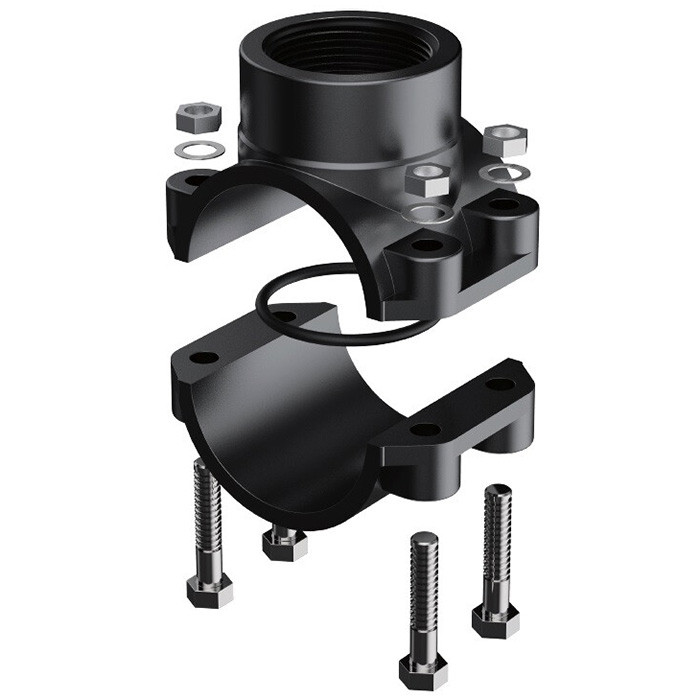 Хомут-врізка сідло затискне ПП Era PCS0163 PN10, d63x1/2"
