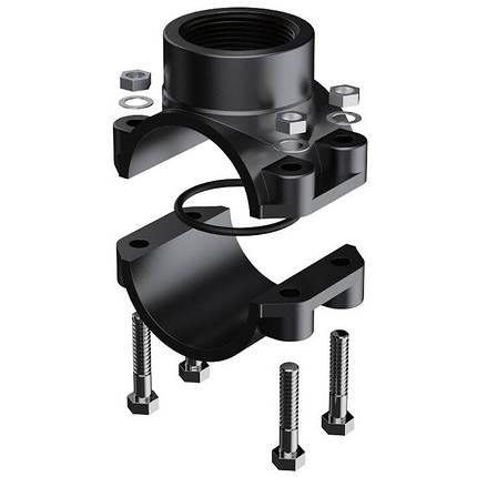 Хомут-врізка сідло затискне ПП Era PCS0163 PN10, d63x1/2", фото 1