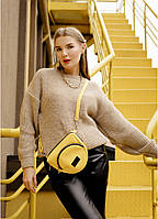Поясная женская сумка желтая Wellberry, удобная сумка через плечо, бананка для девушек DRIM