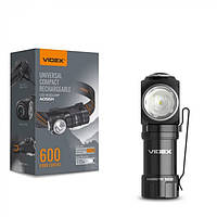 Ліхтарик портативний світлодіодний налобний або ручний з магнітом A055H Videx 600Lm 5700K