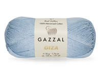 Нитки пряжа для вязания хлопковая GIZA Гиза № 2474 - голубой