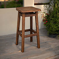 Барний табурет ПАБ Лаундж Дерев'яний з масиву дерева Вільха Для Барної стійки, Кав'ярні або на Балкон75 см