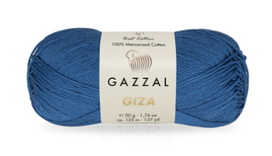 Нитки пряжа для в'язання бавовняна GIZA Гіза № 2475 - синій