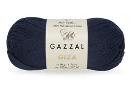 Нитки пряжа для в'язання бавовняна GIZA Гіза № 2476 - темно-синій