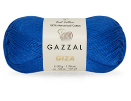 Нитки пряжа для в'язання бавовняна GIZA Гіза № 2477 - синій