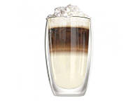 Стеклянный стакан для чая и кофе с двойными стенками и двойным дном А-Плюс 7003 Capuchino (470мл) de