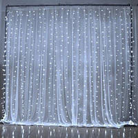Гирлянда на окно или стену Водопад 300см*200см, 280 LED-диодов, прозрачный провод Белый свет de