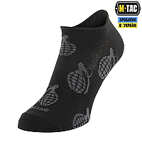 M-Tac шкарпетки літні легені Grenades Black, чоловічі літні шкарпетки чорні, військові короткі шкарпетки тактичні
