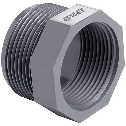 Втулка-футорка ПВХ Effast RERRCE025B коротка, нарізна 3/4"x1/2", фото 1