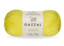 Нитки пряжа для в'язання бавовняна GIZA Гіза № 2483 - жовтий