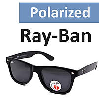 Сонцезахисні окуляри класичні з поляризацією RayBan літні окуляри від сонця у стилі Ray-Ben Чорні