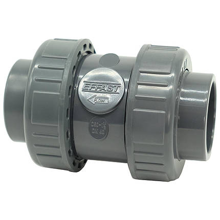 Зворотний клапан ПВХ Effast CDRCBD0200 кульовий, з ущільненням EPDM, d20, фото 1