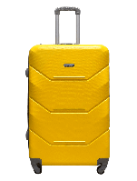 Пластиковый большой чемодан на колесах CARBON размер L стильный чемодан желтый яркий большой чемодан