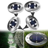 Комплект 4 шт. Уличные светильники на солнечной батарее Solar Disk 8led-dm8 садовые фонари pro