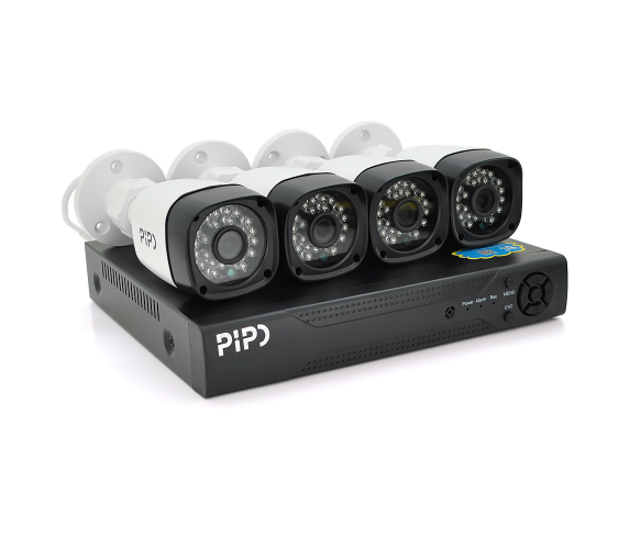 Комплект відеоспостереження Outdoor 015-4 - 2MP Pipo (4 вуличних камери, Кабелі, блок живлення, відеореєстратор AP-Xmeye)