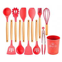 Набор кухонных принадлежностей 12 предметов силиконовый Kitchen Set Красный de