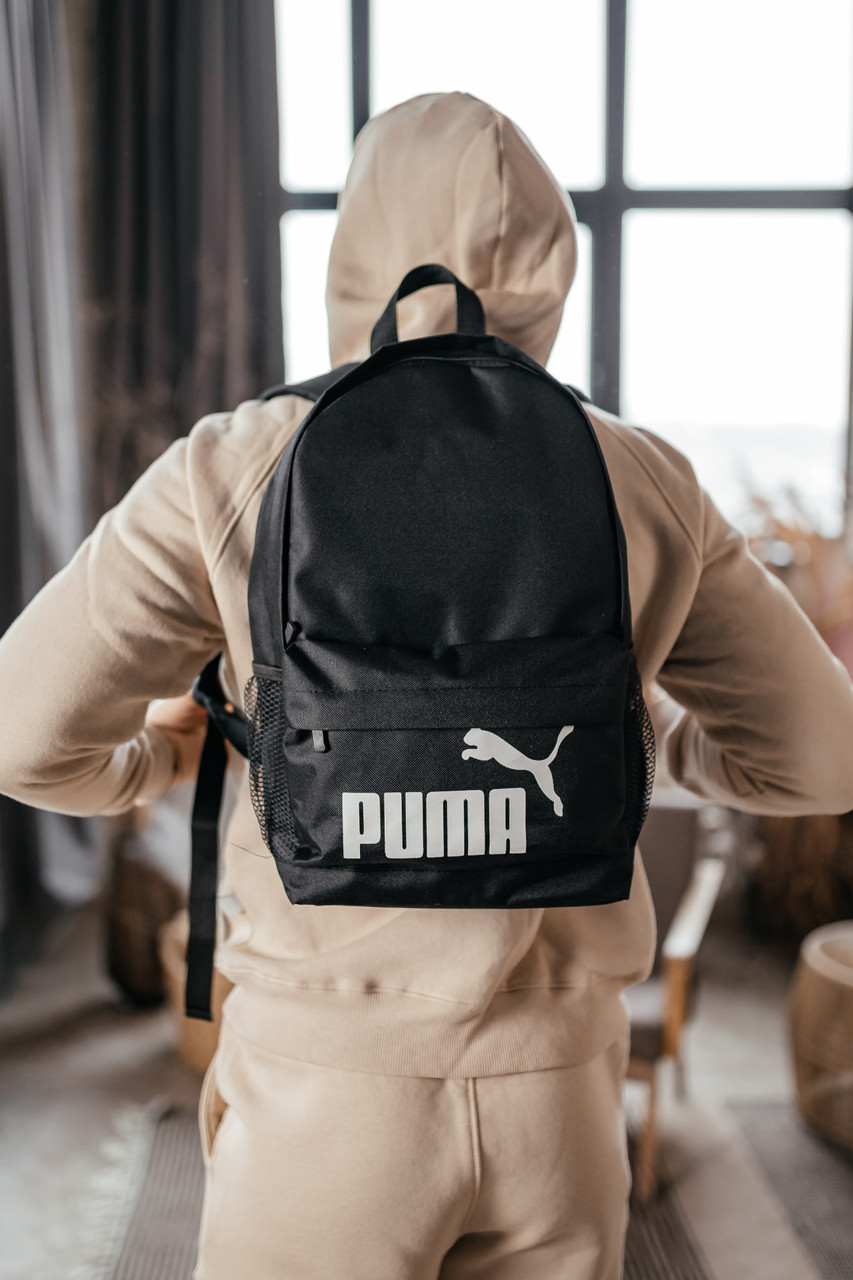 Рюкзак чоловічий класичний чорний Puma, компактний рюкзак, рюкзак міський для чоловіків, рюкзак для спорту