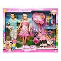 Кукла типа Барби беременная DEFA 8088 в комплекте коляска с ребёнком (8088-2) Shoper Лялька типу Барбі вагітна